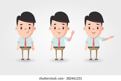 Three Vector Cartoon Office Workers: เวกเตอร์สต็อก (ปลอดค่าลิขสิทธิ์