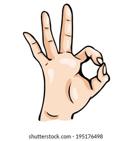 Vector Cartoon Ok Gesture