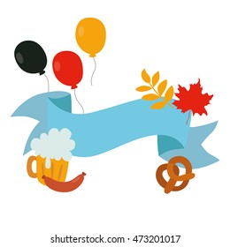 Vector cartoon oktoberfest set design template.