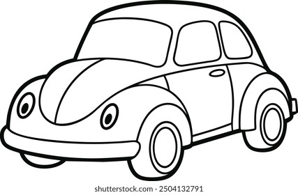 Vector Cartoon Old Car Art.