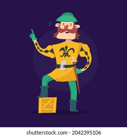 Vector cartoon old timey captain