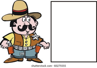 Vector cartoon of old Wild West sheriff