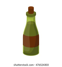Vector cartoon olive oil bottle