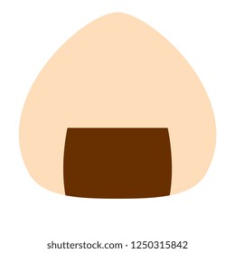 Vector Cartoon Onigiri Icon Isolated On White Background