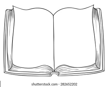 Vector cartoon open book drawing