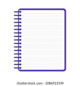 Vector cartoon open calligraphy notebook. Back to school