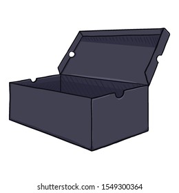 Vector Cartoon Open Shoes Box