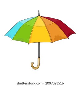 Vector Cartoon Open Umbrella Illustration.