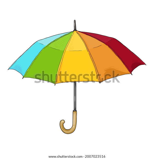 Vector Cartoon Open Umbrella Illustration Stock Vector (Royalty Free