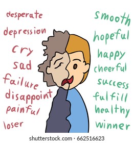 vector cartoon opposite emotion isolated