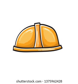 vector cartoon orange construction helmet isolated on white background