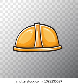 vector cartoon orange construction helmet isolated on transparent background 
