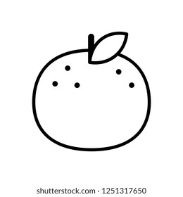 Vector Cartoon Orange Icon Isolated On White Background