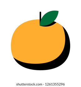 Vector Cartoon Orange Icon Isolated On White Background