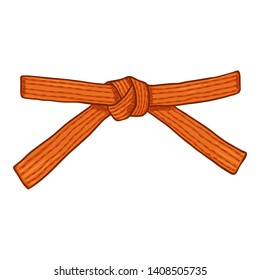 Vector Cartoon Orange Karate Belt