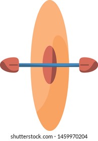 Vector Cartoon Orange Kayak Icon Illustration Isolated