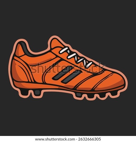 Vector Cartoon Orange and Red Soccer Boots