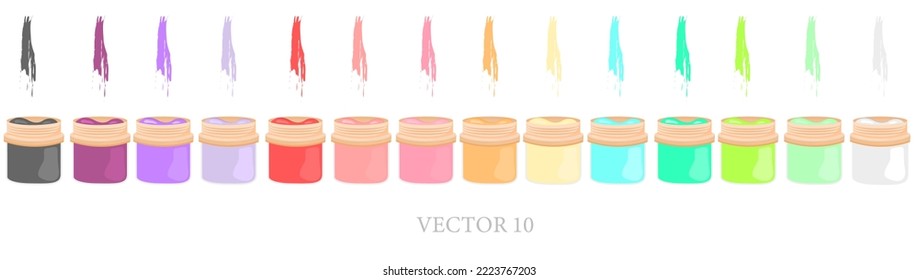 Vector cartoon paint set for drawing. A design element for creativity and crafts.