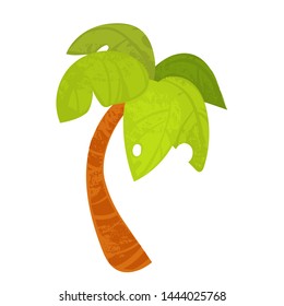 Vector cartoon palm in children's style. Vector illustration in children's style, for children's books, posters, stickers or room decor