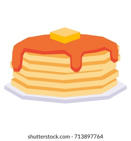 Vector Cartoon Pancakes Isolated On White Background