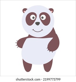 Vector cartoon panda. African animal. funny kind panda bear. Funny cute Adorable little african animal for fashion print, kids wear, nursery, poster, invitation, greeting card design