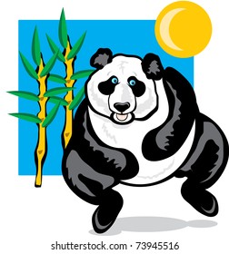 vector cartoon of panda dancing / Panda Cartoon