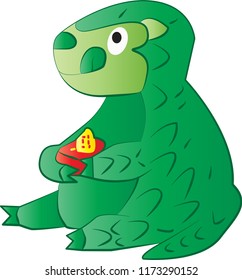 Vector cartoon pangolin Isolated On White Background