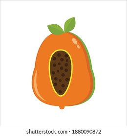 vector cartoon papaya fruit with design eps 10