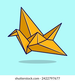 vector cartoon paper origami art design, vector illustration