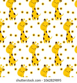 Vector cartoon pattern giraff 