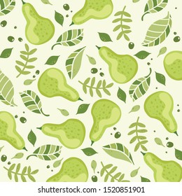 Vector of Cartoon Pear fruit illustration background pattern