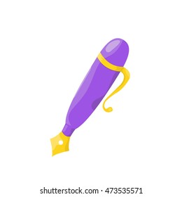 Vector cartoon pen. Isolated on white beckground.