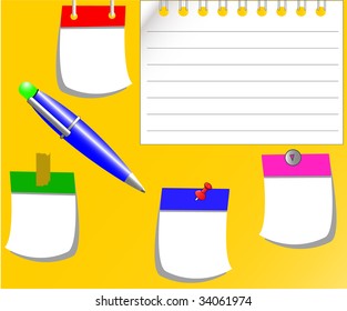the vector cartoon sti?kers and pen set