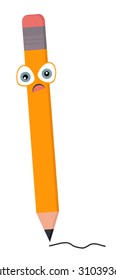Vector cartoon pencil character