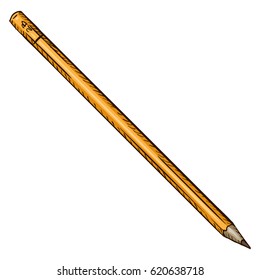 Vector Cartoon Pencil for Drawing on White Background
