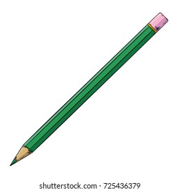 Vector Cartoon Pencil. Hand drawn. Isolated.