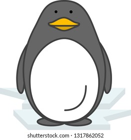 Vector Cartoon Penguin Drawing