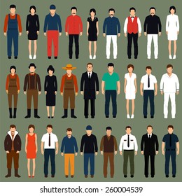  vector cartoon people, man, woman flat characters illustration, 