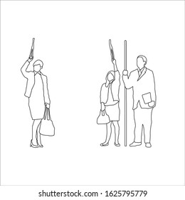 Vector Cartoon People In Underground Train 