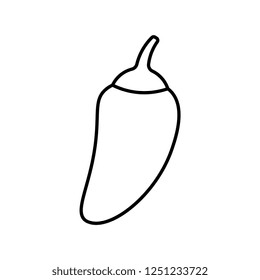 Vector Cartoon Pepper Icon Isolated On White Background