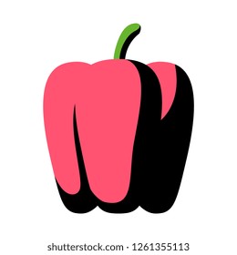 Vector Cartoon Pepper Icon Isolated On White Background
