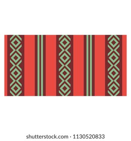 Vector Cartoon Peruvian Fabric Icon Isolated On White Background