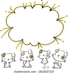 Borde de cachorro de mascota de dibujos animados