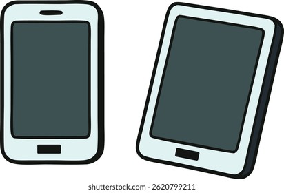  Vektor Cartoon Telefon und Tablet-Set