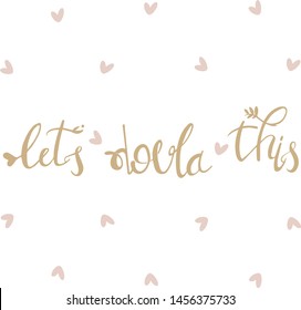 Vector cartoon with the phrase isolated on white background. World Doula Week.