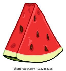 Vector Cartoon Piece of Watermelon