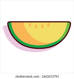 Dibujo vectorial de melón amarillo aislado