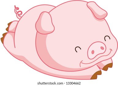 Vector of Cartoon pig