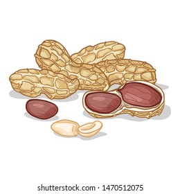 Vector Cartoon Pile of Peanuts