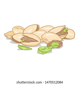 Vector Cartoon Pile of Pistachios